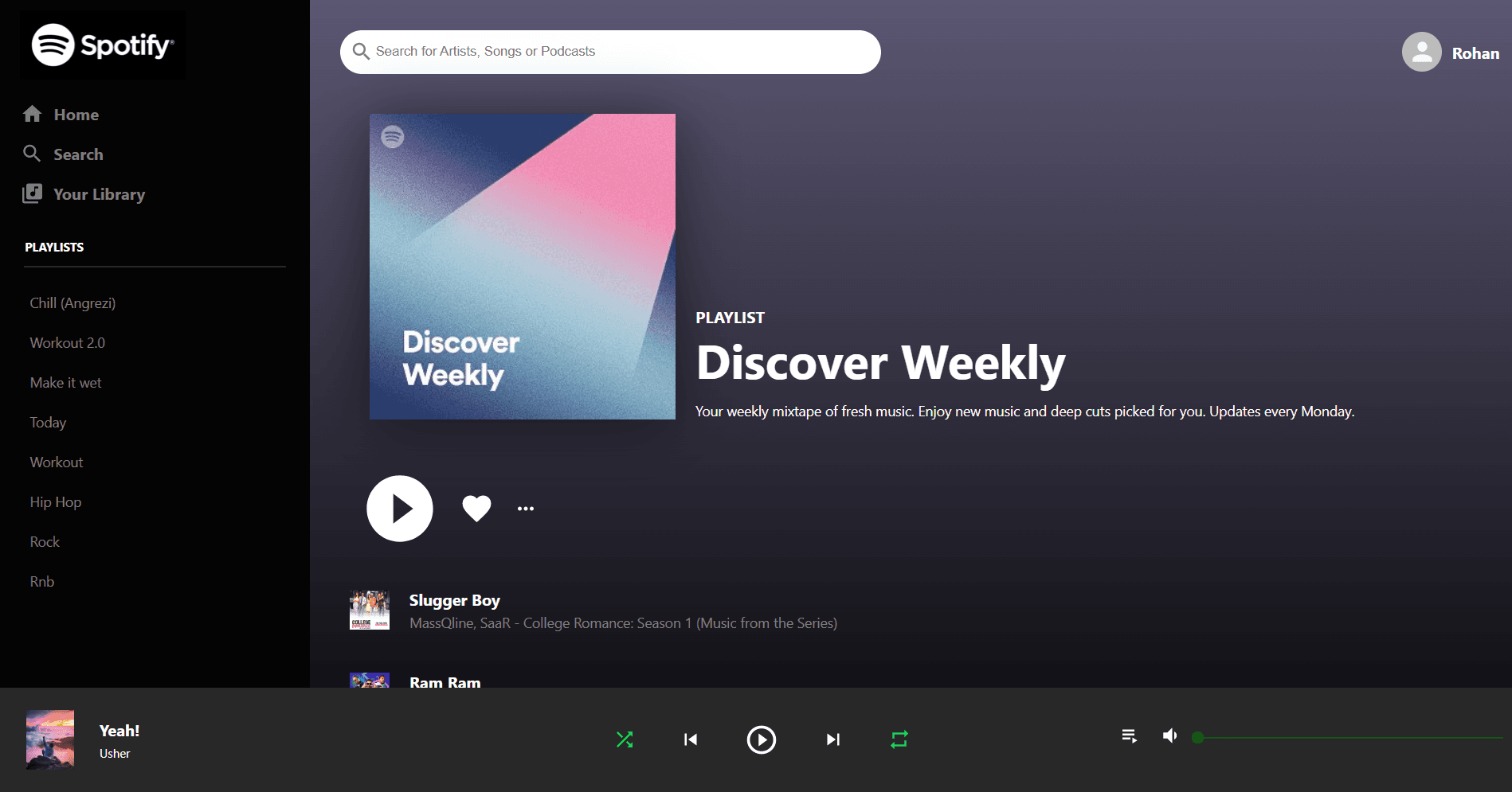 Spotify Clone Image